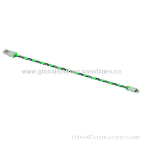 Green Netting Housing Lightning to USB Sync Data/Charging Cable for iPhone 5S/5C/5, iPad Mini